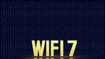 el wifi dorado 7 para tecnología o concepto de internet representación 3d foto