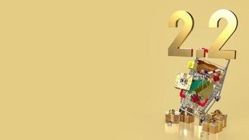 2.2 gold number for promotion or sale concept  3d rendering photo