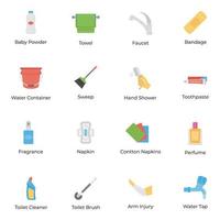 Baby Health Tools Icons Pack vector