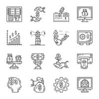 Set of Business Line Icons vector