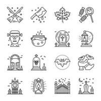 Magic and Halloween Line Icons Pack vector