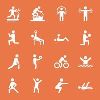 paquete de diseños de iconos de fitness vector