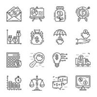 Savings and Investment Line Icons vector