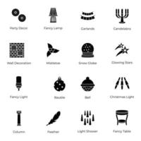 conjunto de iconos de decoración del hogar vector