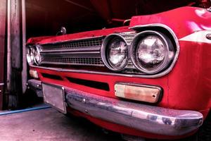 Close up headlamp retro car photo