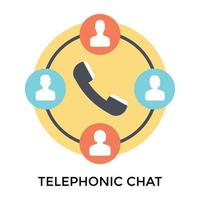 Trendy Telephone Chat vector