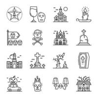 Halloween Line Icons Set vector