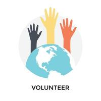 Trendy Volunteers Concepts vector