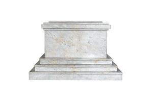 Mock up platform marble isolated on white background photo