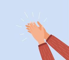 Human hands clapping. Applauding hands. Expression of approval, admiration, support, gratitude, recognition. Vector illustration in flat style.
