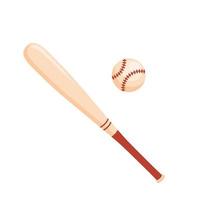 bate de béisbol y pelota realistas. palo de madera para beisbol. juego de deporte americano. ilustración vectorial vector
