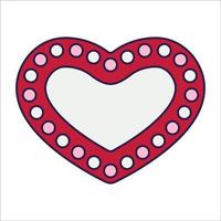 corazón retro del icono del día de san valentín. símbolos de amor en el estilo de arte pop de moda. la figura de un corazón en color rosa suave, rojo y coral. ilustración vectorial aislada. vector
