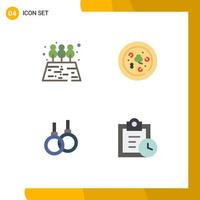 4 Creative Icons Modern Signs and Symbols of agriculture healthcare pizza athletic tasks Editable Vector Design Elements