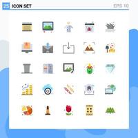 Modern Set of 25 Flat Colors and symbols such as citysets virus monk bug priest Editable Vector Design Elements