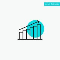 Analysis Chart Analytics Business Graph Market Statistics turquoise highlight circle point Vector icon