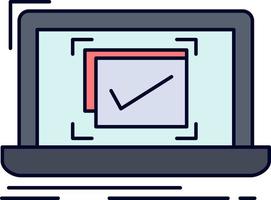 system monitoring checklist Good OK Flat Color Icon Vector