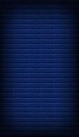 Nightly dark blue brick wall. Vector vertical background for neon lights or text, brickwork texture.