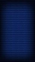 Nightly dark blue brick wall. Vector vertical background for neon lights or text, brickwork texture.