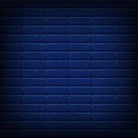 Nightly dark blue brick wall. Vector square background for neon lights or text, brickwork texture.
