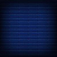 Nightly dark blue brick wall. Vector square background for neon lights or text, brickwork texture.