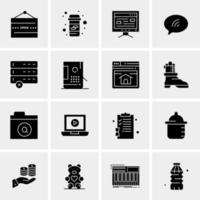 16 iconos universales de negocios vector ilustración de icono creativo para usar en proyectos relacionados con la web y dispositivos móviles