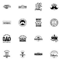 Happy fathers day 16 Black vintage retro type font Illustrator eps10 Editable Vector Design Elements