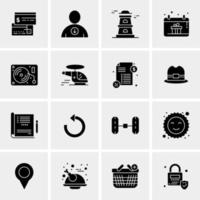 16 iconos universales de negocios vector ilustración de icono creativo para usar en proyectos relacionados con la web y dispositivos móviles