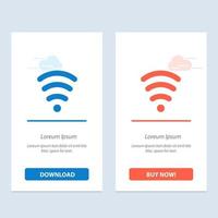 Wifi Services Signal  Blue and Red Download and Buy Now web Widget Card Template vector