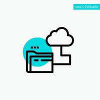 Cloud Folder Storage File turquoise highlight circle point Vector icon