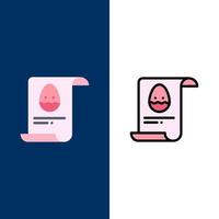 File Data Easter Egg  Icons Flat and Line Filled Icon Set Vector Blue Background