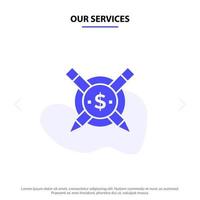 Our Services Paid Articles Paid Articles Digital Solid Glyph Icon Web card Template vector
