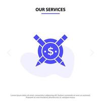 Our Services Paid Articles Paid Articles Digital Solid Glyph Icon Web card Template vector