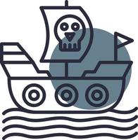 Pirate Ship Creative Icon Design vector