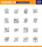 Corona virus disease 16 Line icon pack suck as support medical bottle communication virus viral coronavirus 2019nov disease Vector Design Elements