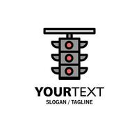 Light Sign Station Traffic Train Business Logo Template Flat Color vector