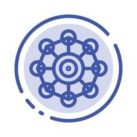 Learning Machine Machine Learning Science Blue Dotted Line Line Icon vector
