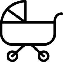 ilustración de vector de cochecito de bebé en un fondo. símbolos de calidad premium. iconos vectoriales para concepto y diseño gráfico.