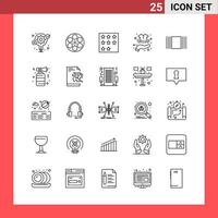 25 Icon Pack Line Style Outline Symbols on White Background Simple Signs for general designing Creative Black Icon vector background