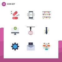 Modern Set of 9 Flat Colors and symbols such as gadget computers location add decoration Editable Vector Design Elements