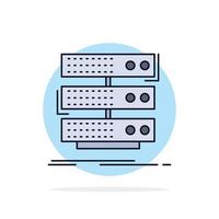 server storage rack database data Flat Color Icon Vector