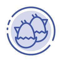 Egg Baby Easter Nature Blue Dotted Line Line Icon vector