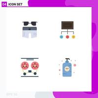 4 Thematic Vector Flat Icons and Editable Symbols of swimsuite management beach business plan Editable Vector Design Elements