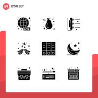 9 Creative Icons Modern Signs and Symbols of romantic heart light bird scanner Editable Vector Design Elements