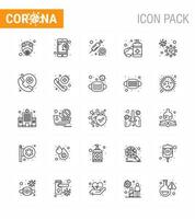 25 Coronavirus Emergency Iconset Blue Design such as virus sanitizer service hand sanitizer vaccine viral coronavirus 2019nov disease Vector Design Elements