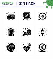 COVID19 corona virus contamination prevention Blue icon 25 pack such as corona vaccine target medicine drug viral coronavirus 2019nov disease Vector Design Elements