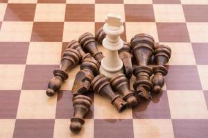 Chess board with chess pieces photo