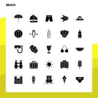 25 conjunto de iconos de playa plantilla de ilustración de vector de icono de glifo sólido para ideas web y móviles para empresa comercial