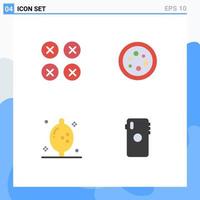 Pictogram Set of 4 Simple Flat Icons of abstract laboratory ui chemistry fruit Editable Vector Design Elements