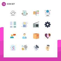 16 User Interface Flat Color Pack of modern Signs and Symbols of collage site profile globe storage Editable Pack of Creative Vector Design Elements