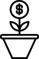 ilustración de vector de dólar de crecimiento en un fondo. símbolos de calidad premium. iconos vectoriales para concepto y diseño gráfico.